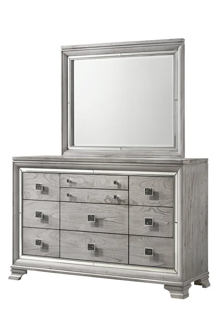 Vail Dresser Gray Wood Finish crown mark inc