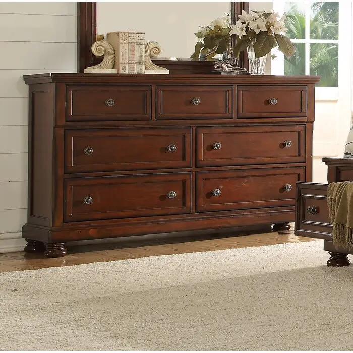 Baltimore 7 Drawer Dark Walnut Wood Dresser Bedroom Storage galaxy home furnishings