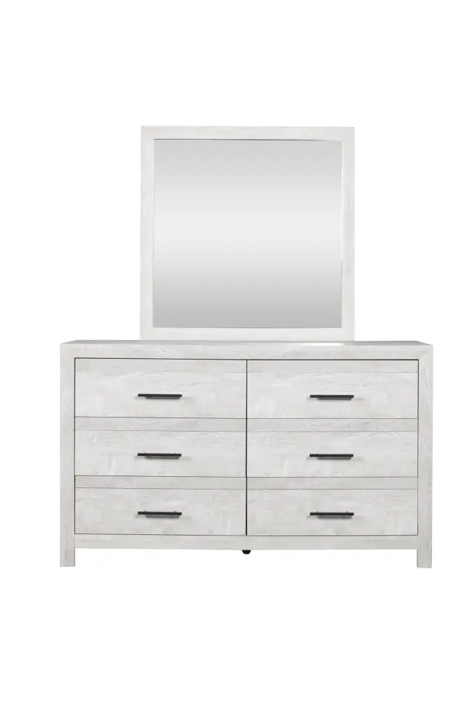 Denver Modern Style 6 Drawer Dresser Gray Wood Bedroom Furniture galaxy home furnishings