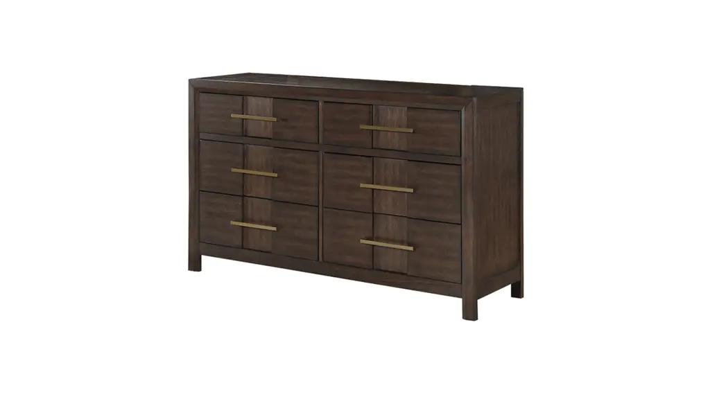 Kenzo Modern Style 6 Drawer Dresser Made Wood Walnut galaxy home furnishings