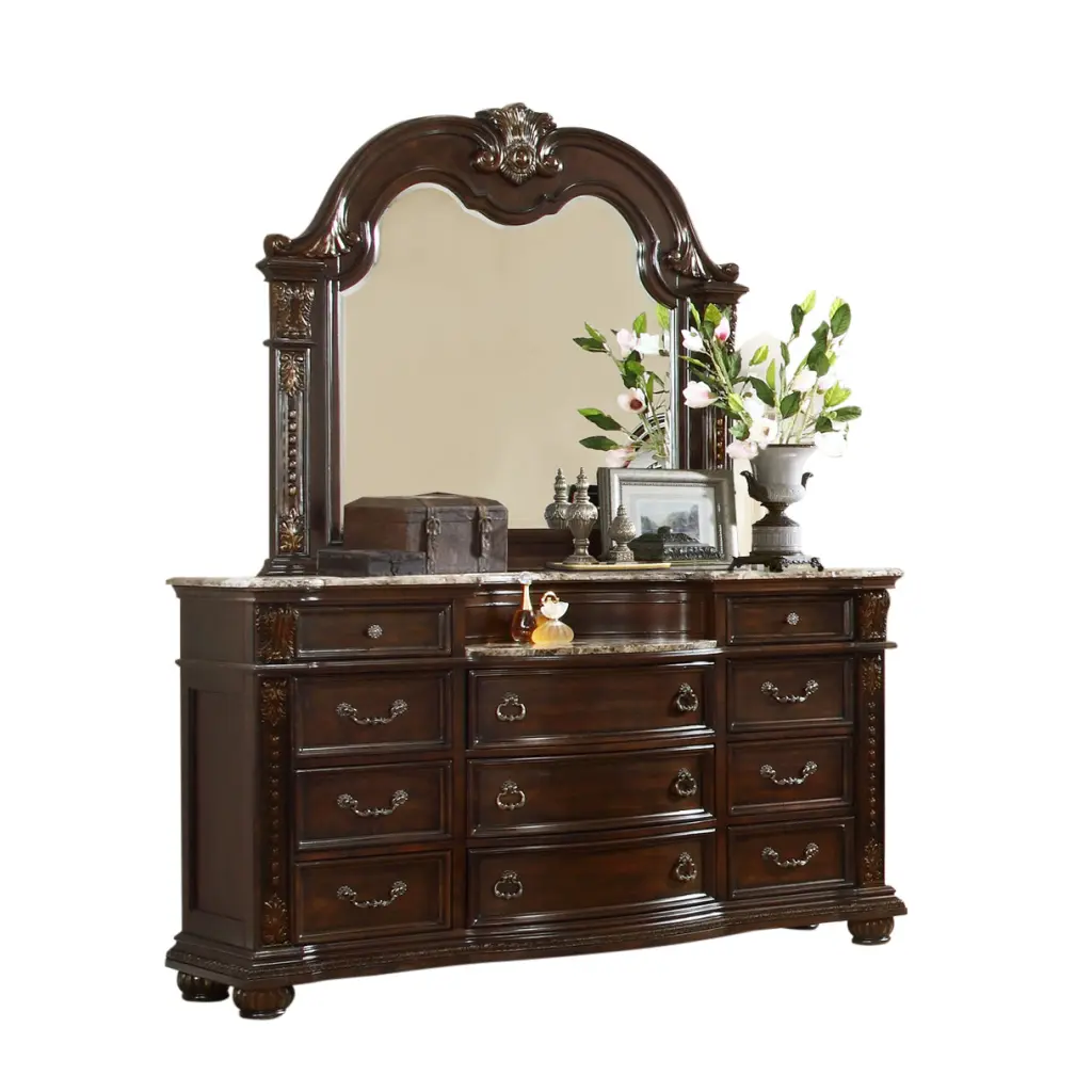 Traditional Style 11 Drawer Dresser Metal Handle Pulls galaxy home furnishings