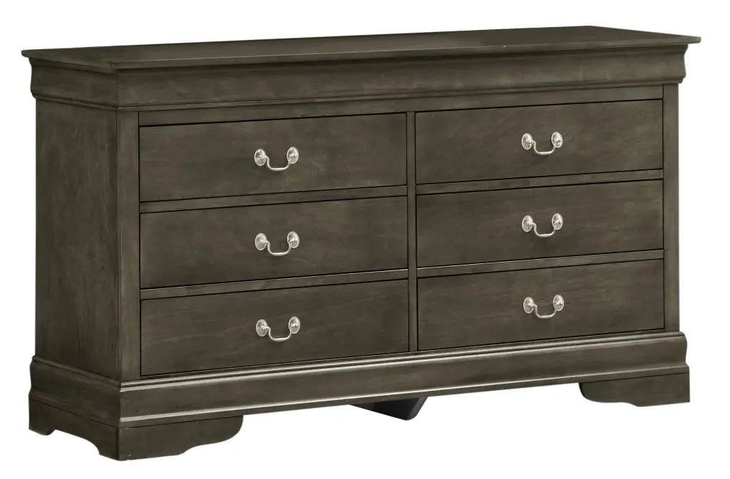 Louis Philippe G02105 Gray 5 Drawer Dresser Particle Board Top glory furniture