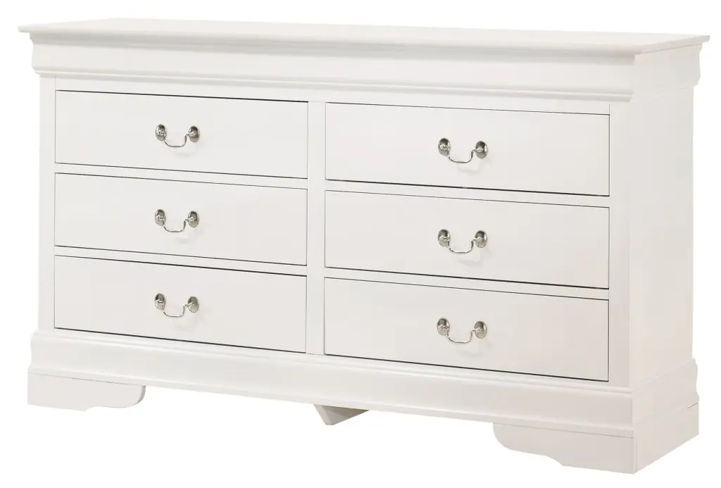 Louisphillipe G02190 Dresser White White Particle Board glory furniture
