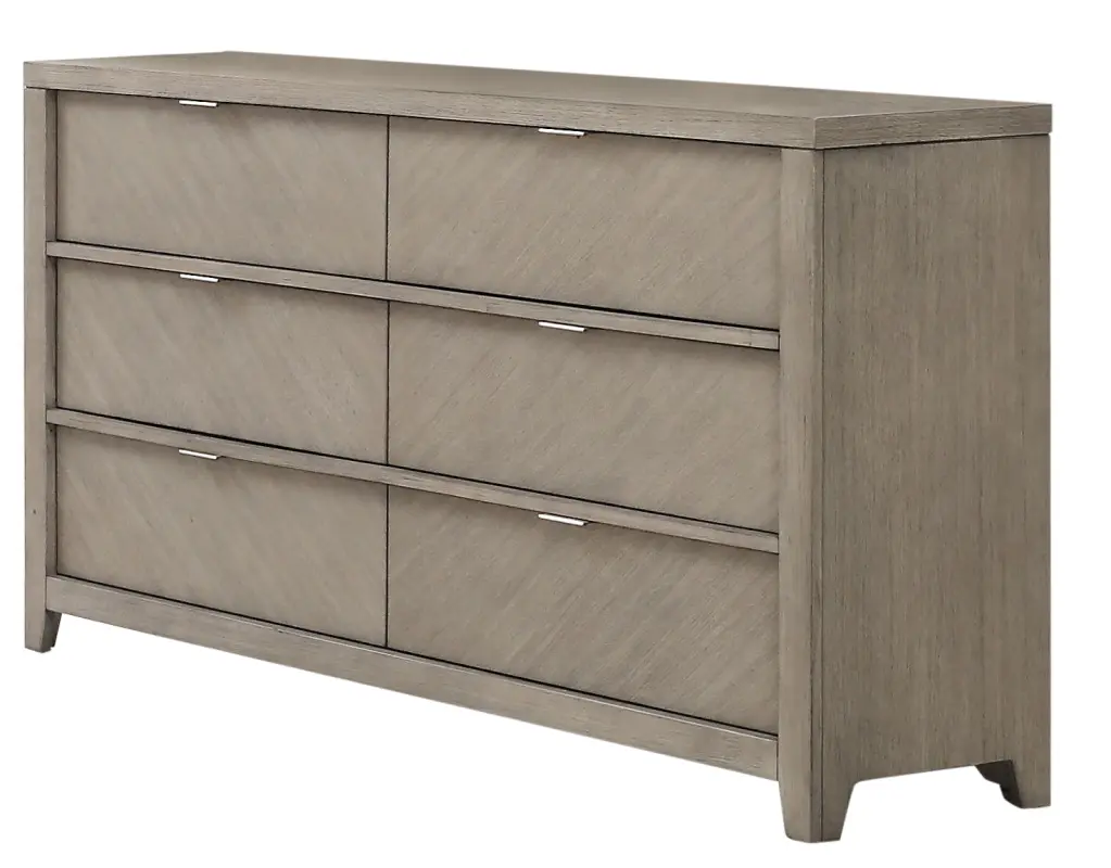6 Drawer Dresser Light Gray Solid Timber Mdf ihomefurnishings