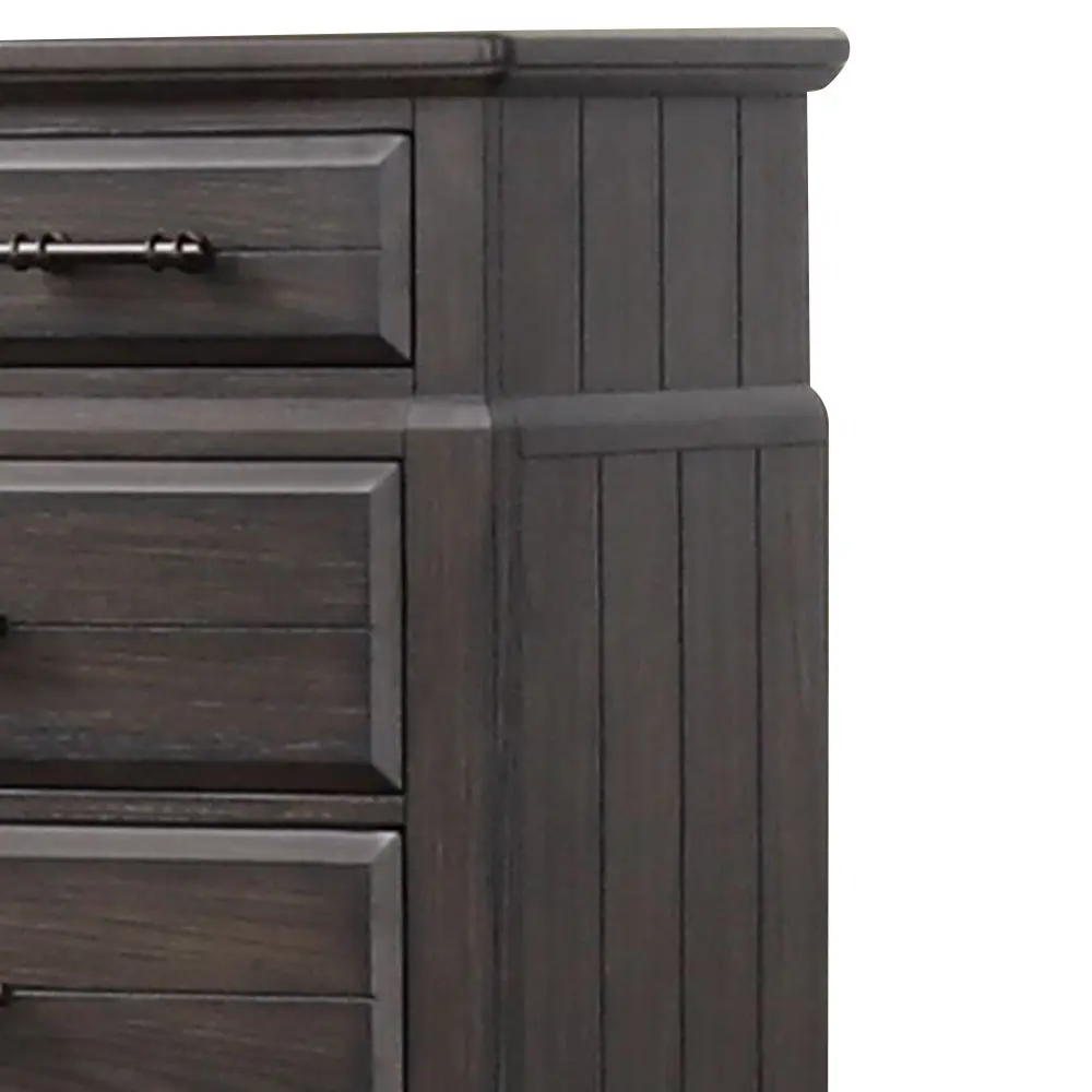 6 Drawer Dresser Mahogany Finish Solid Wood and MDF ihomefurnishings