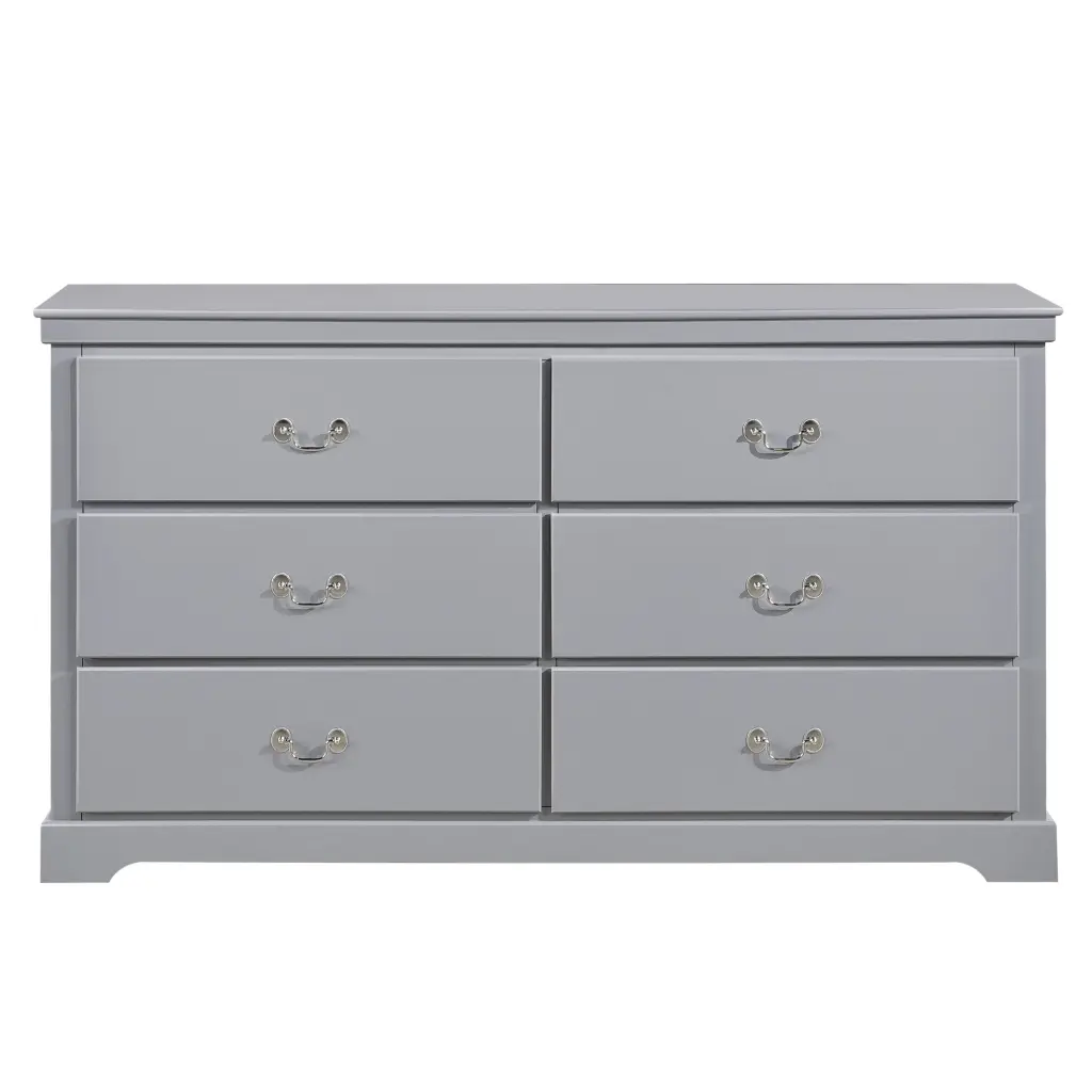Classic Traditional 6 Drawer Dresser Gray Finish Bedroom Furniture kanepe