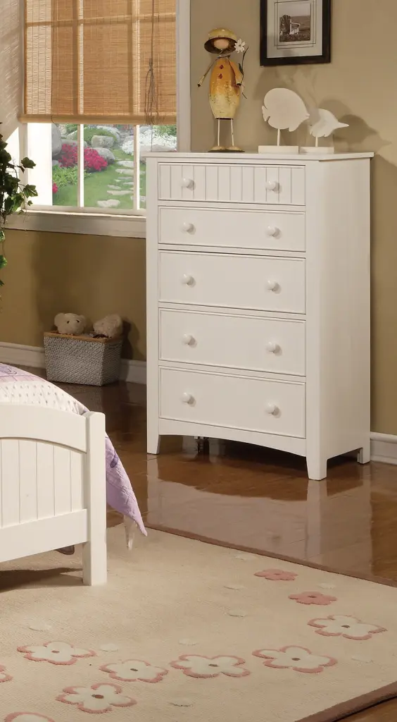 Contemporary White 1 Piece Chest Drawers Plywood Pine Veneer Bedroom Furniture kanepe