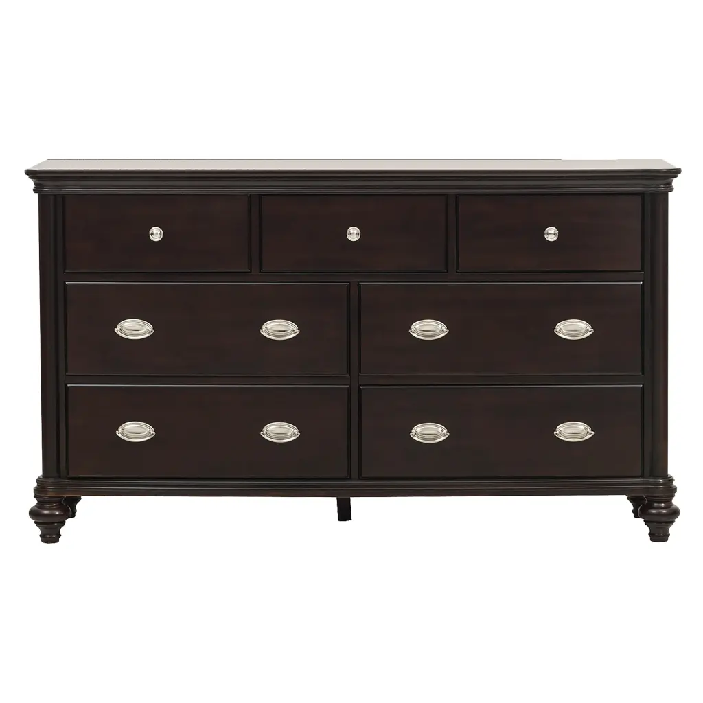 Dark Cherry Finish Classic Design Dresser 7 Drawers kanepe