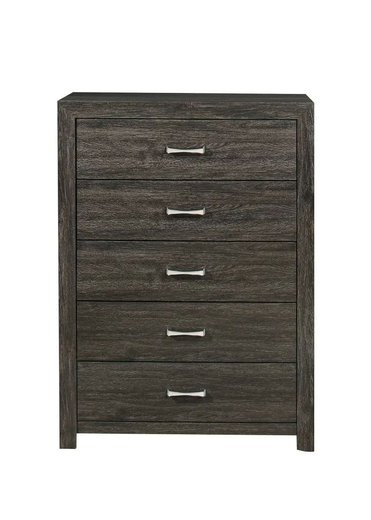 Dark Gray Finish Storage Drawers Chest Chrome Tone Handles Contemporary kanepe