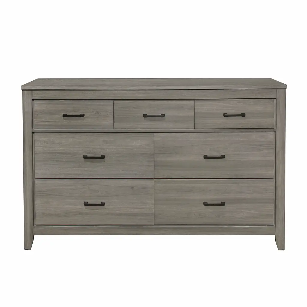 Dark Gray Finish Transitional Look 1Pc Dresser 7 Drawers Industrial kanepe