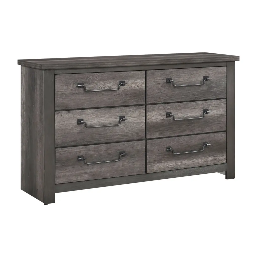 Gray Finish 6 Drawers Storage Dresser Timber Home Decor Traditional kanepe