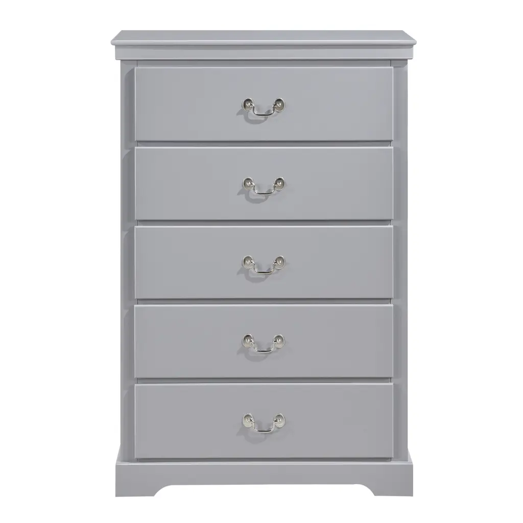 Timeless Traditional 1 Piece Chest 5 Drawers Gray Finish kanepe