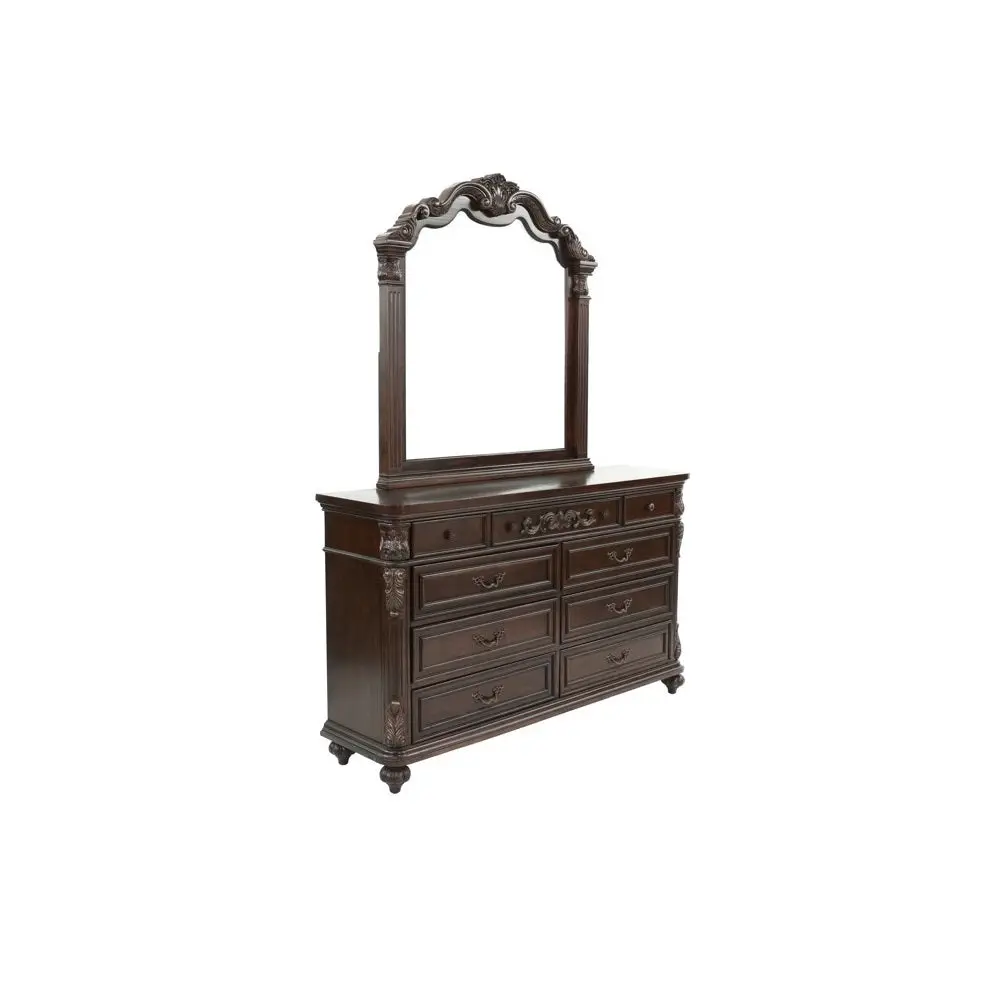 Traditional Formal Antique Cherry Walnut Unique Design Dresser Bedroom kanepe