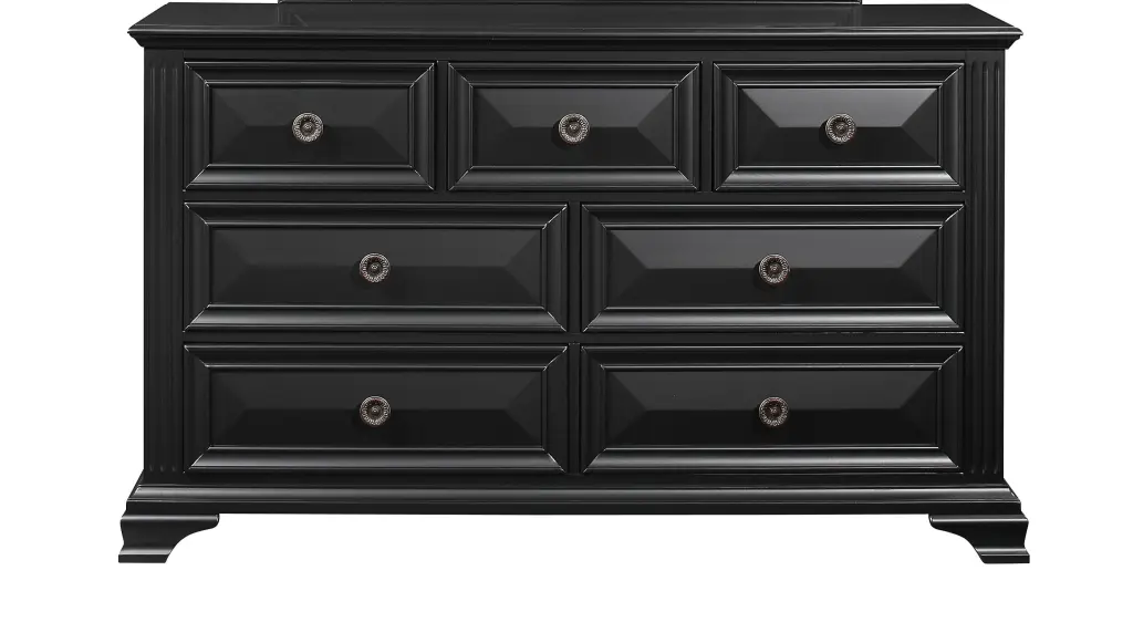 Rex Black Dresser Black Solid Timber Mdf 6-Drawer Storage Chest luxe modern furniture