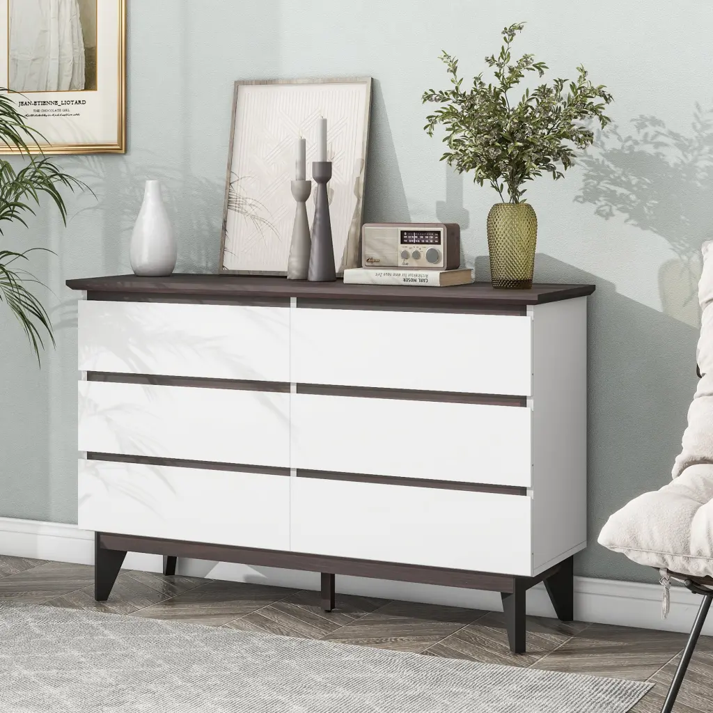 6 Drawer Double Dresser Wide Drawers White Dresser Bedroom newmark