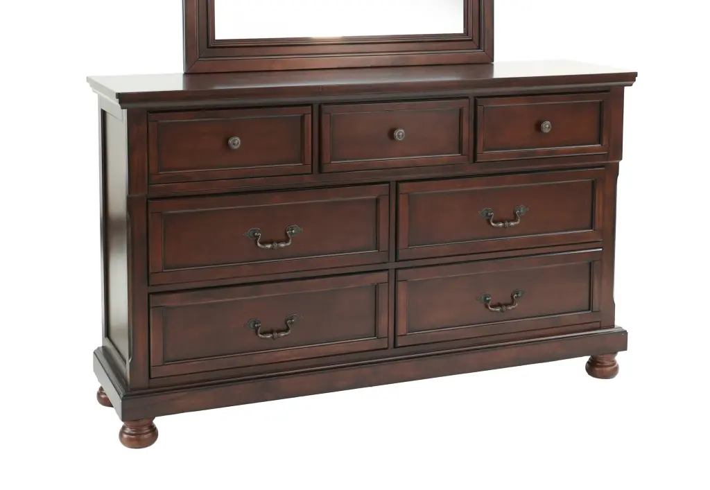 Antique Cherry Dark Brown Wood Dresser Bedroom Furniture poundex