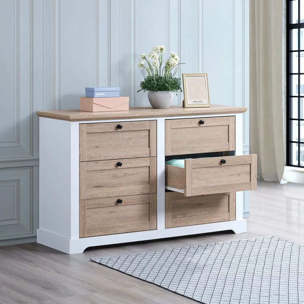 Autumn Modern 6 Drawer Master Dresser Interlock Drawer Highlight Design rnb