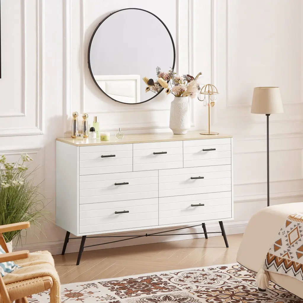 7 Drawer Dresser Bedroom Deep Drawers Timber Dressers & Chest rnb