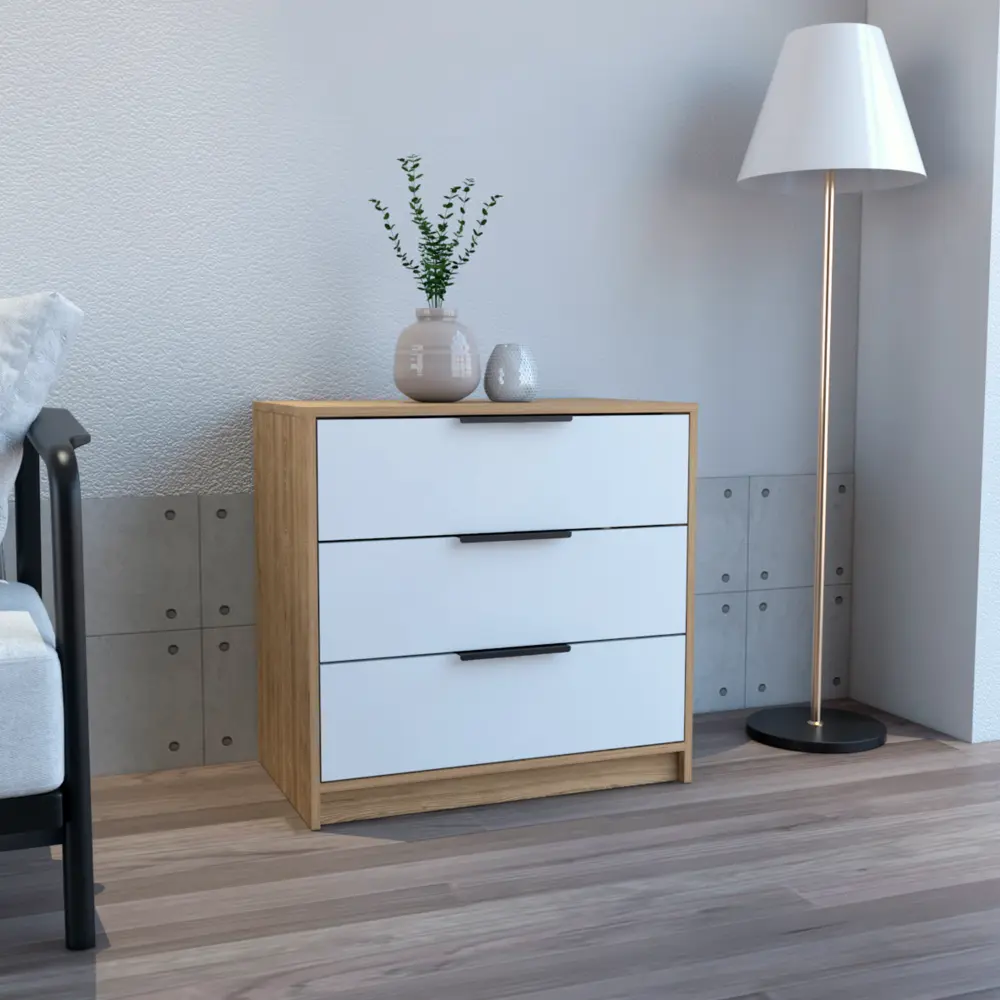 27 Inch High Quality Gown Dresser 3 Drawers White Light Oak Multicolor Top rta mubles colombia