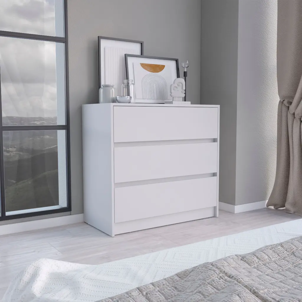 Dresser 31 Inch 3 Drawers Chest Drawers White Modern Bedroom Furniture rta muebles colombia