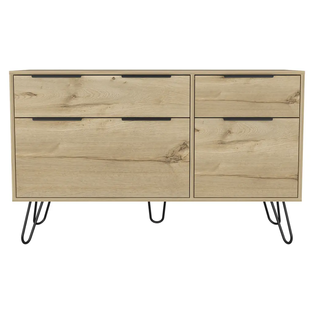 Double Dresser Skyoner Light Oak Particle Board Bedroom Dresser treevol furniture