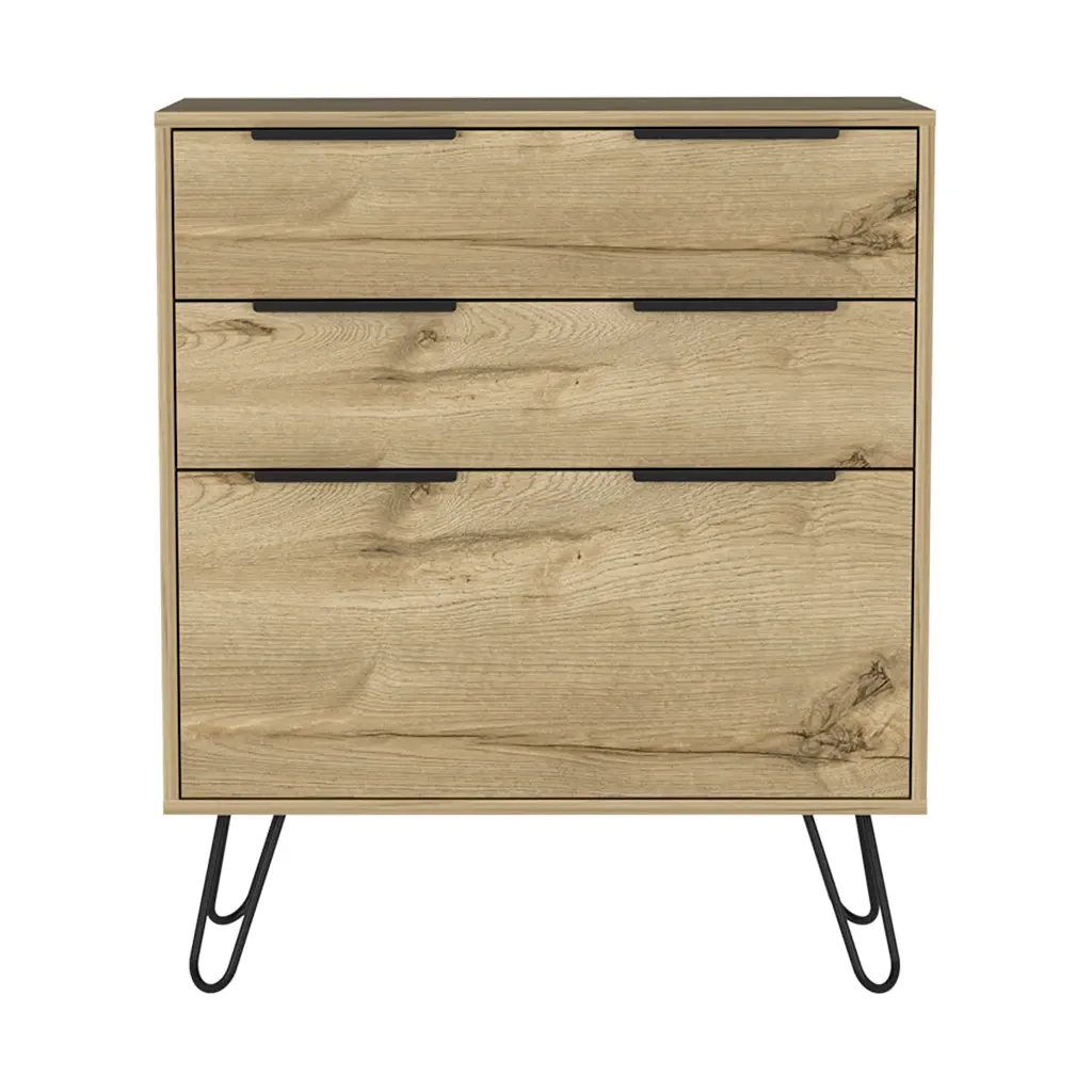Hartly Drawer Dresser Light Oak Particle Board Engineered Storage treevol furniture