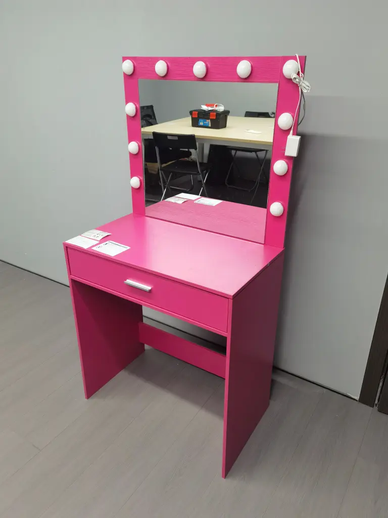 Vanity Desk Mirror and Lights Dressing Table Large Drawer mirrotowel