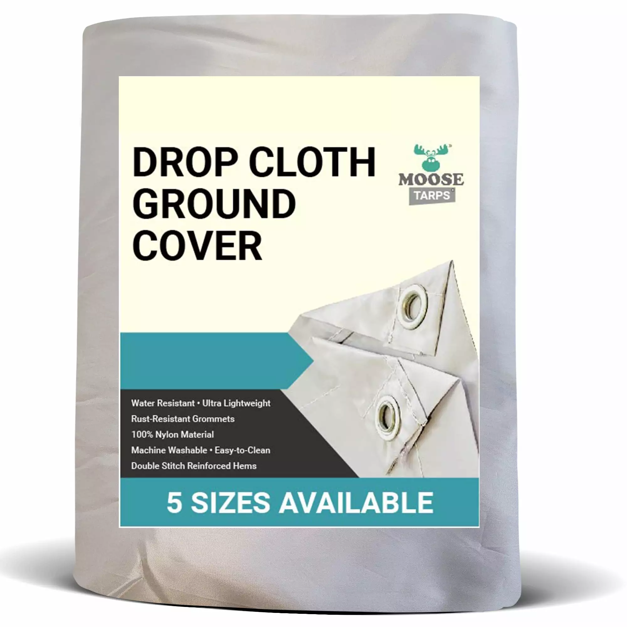 Moose Supply Nylon Drop Cloth Ground Cover 20x20 Feet Heavy Duty Waterproof Tarp Painting and Construction 20