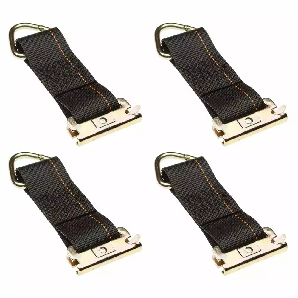 2in x 6-Foot E-Track Tie-Down Straps D-Ring and E-Fitting 4 Pack Secure Cargo 1
