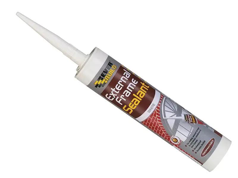 Everbuild External Frame Sealant, Interior And Exterior Use, Permanently Pliable, Mould-Resistant Stone 290ml (Pack 2)