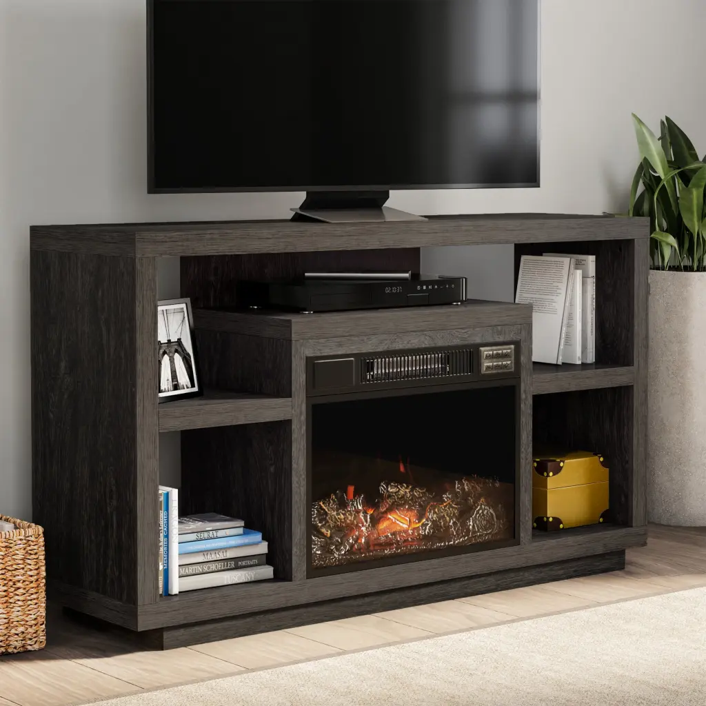 Northwest Electric Fireplace TV Stand TVs up to 50 Inches Black