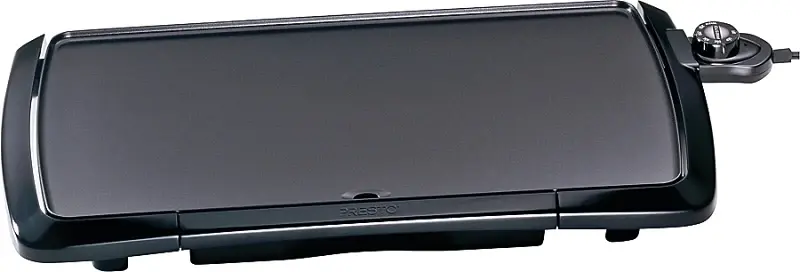 Presto 07030 Electric Griddle, 10-1/2 W Cooking Surface, 20 D Cooking Surface, 1500 W, Automatic Control, Jet-black - 1200...