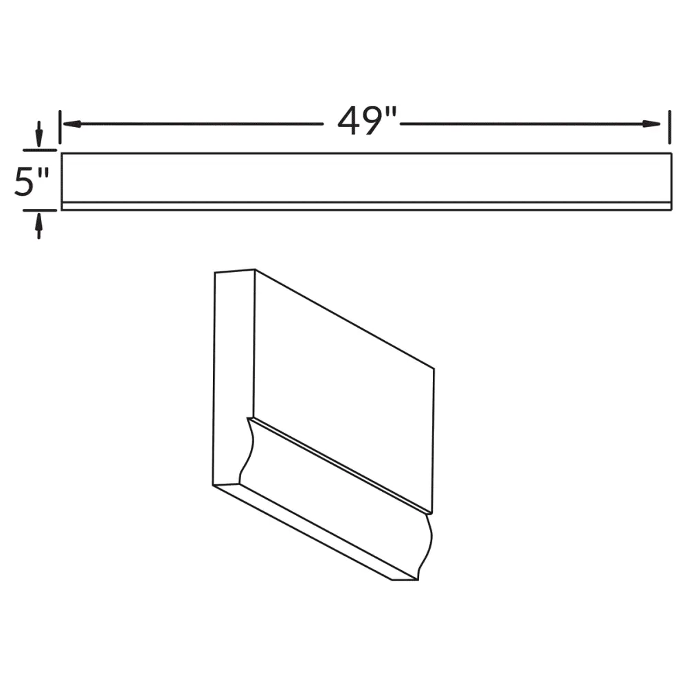 Straight Valance Molding V549ST Colonial Ash LessCare 5 . height 49 . depth