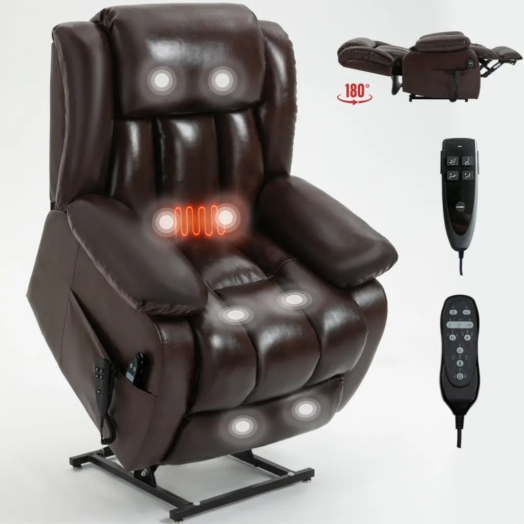 Dual Motor Electric Recliner Infinite Positions Up To 350 Lbs Capacity comfortmax