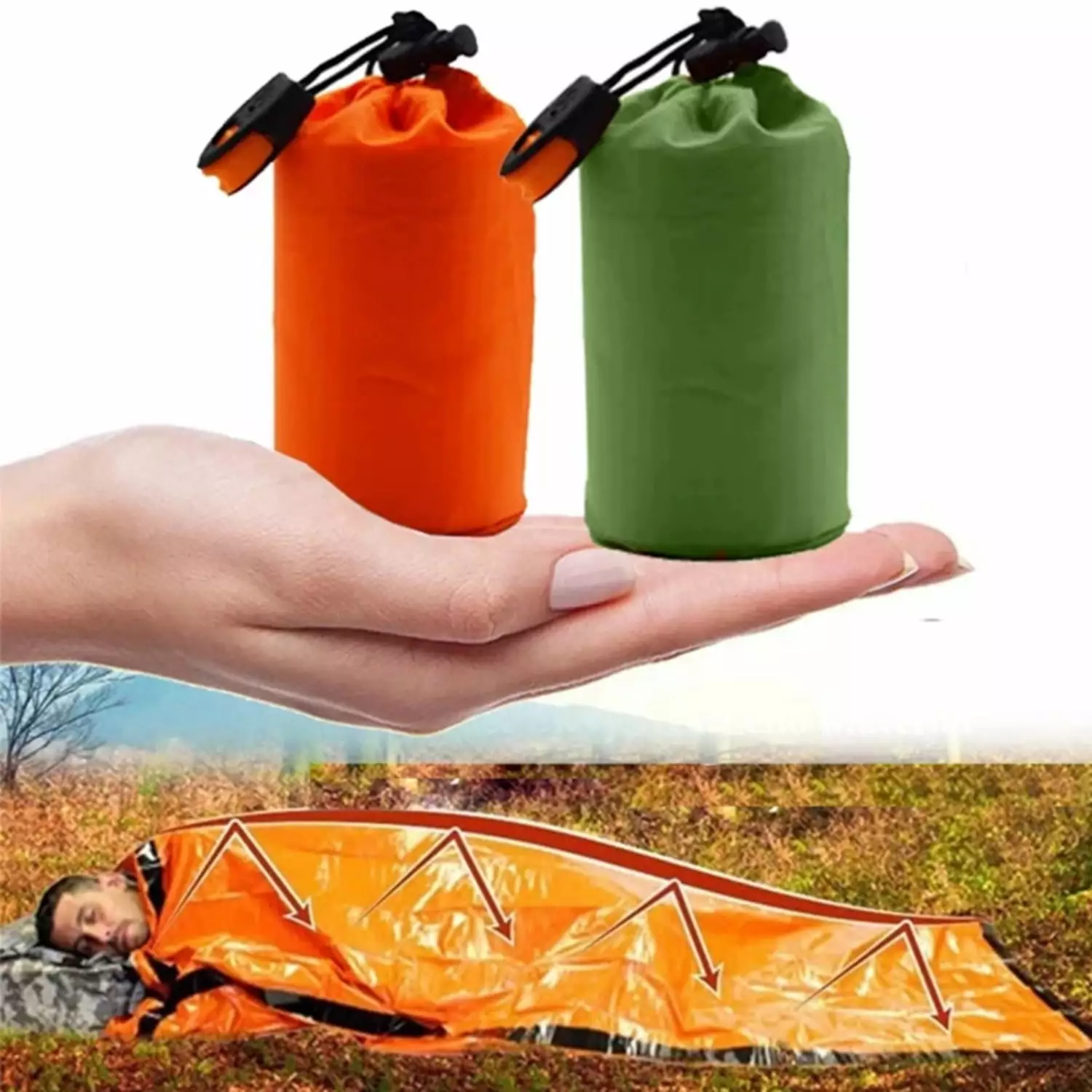 FMAZEHE Portable Waterproof Emergency Survival Sleeping Bag Camping Hiking