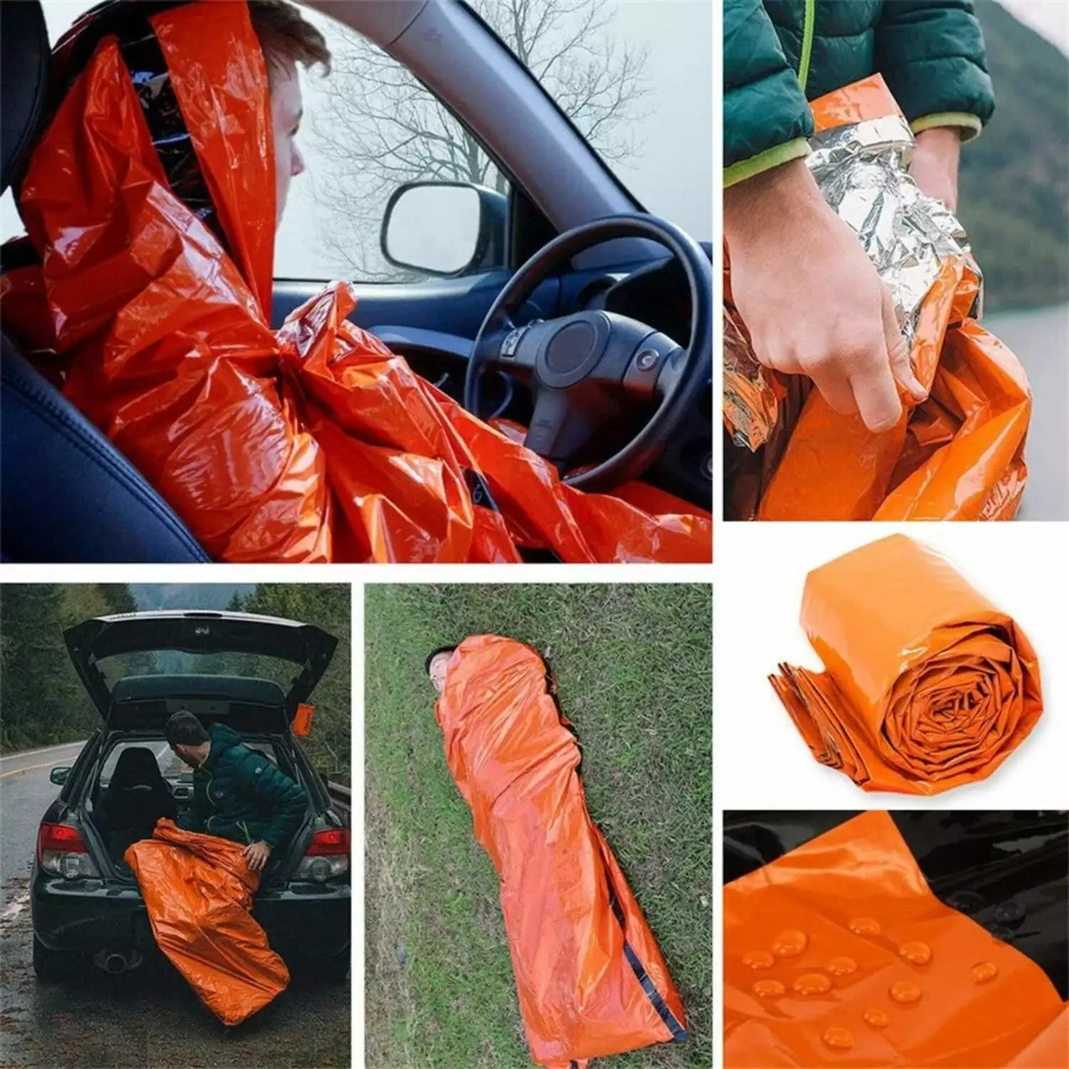 FZANJUN Portable Waterproof Emergency Survival Sleeping Bag Thermal Bivy Sack Hiking Camping First Aid Rescue
