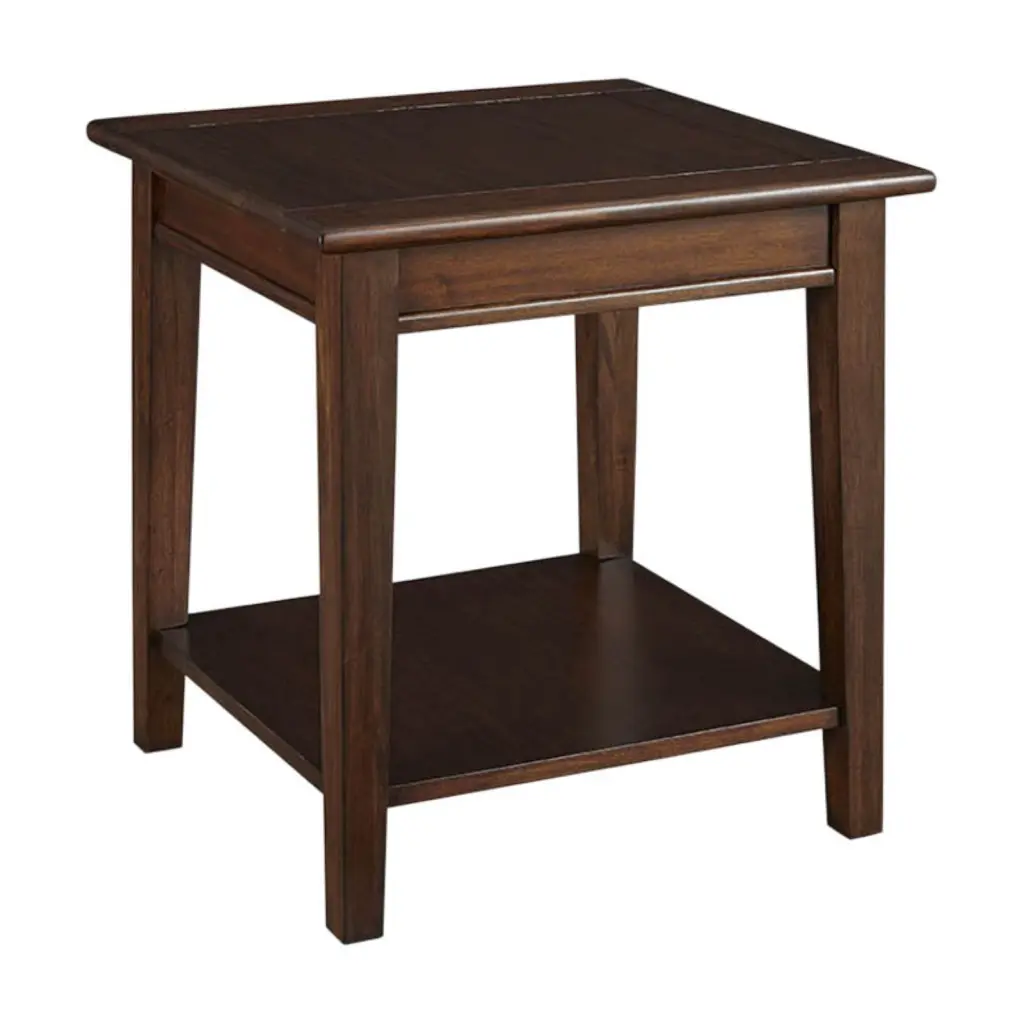-America Westlake Solid Wood End Table Bottom Shelf Cherry Brown AAmerica
