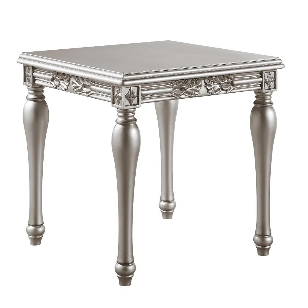 Pelumi End Table Platinum Finish Light Gray Solid Wood MDF LV01116 acme onsite store