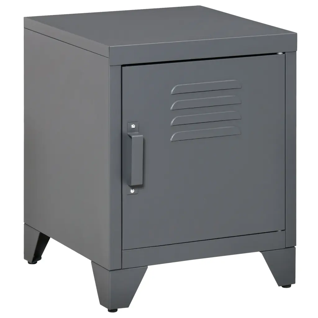 Homcom Industrial End Table Living Room Side Table Locker Style Storage aosom business