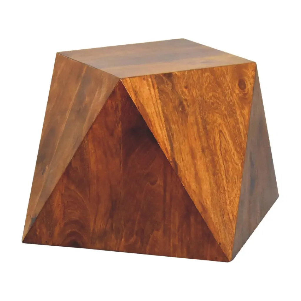 Chestnut Abstract End Table Solid Wood Living Room artisan furniture