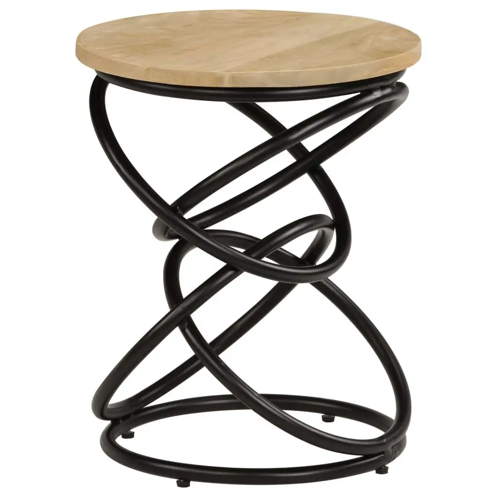 End Table Solid Mango Wood 15.7x19.7 Inches Modern Side Table