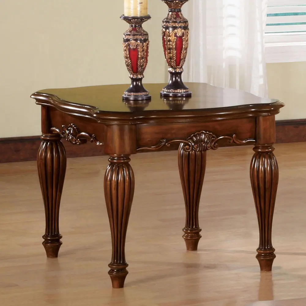 Cherry End Table Turned Fluted Legs Living Space furniture max
