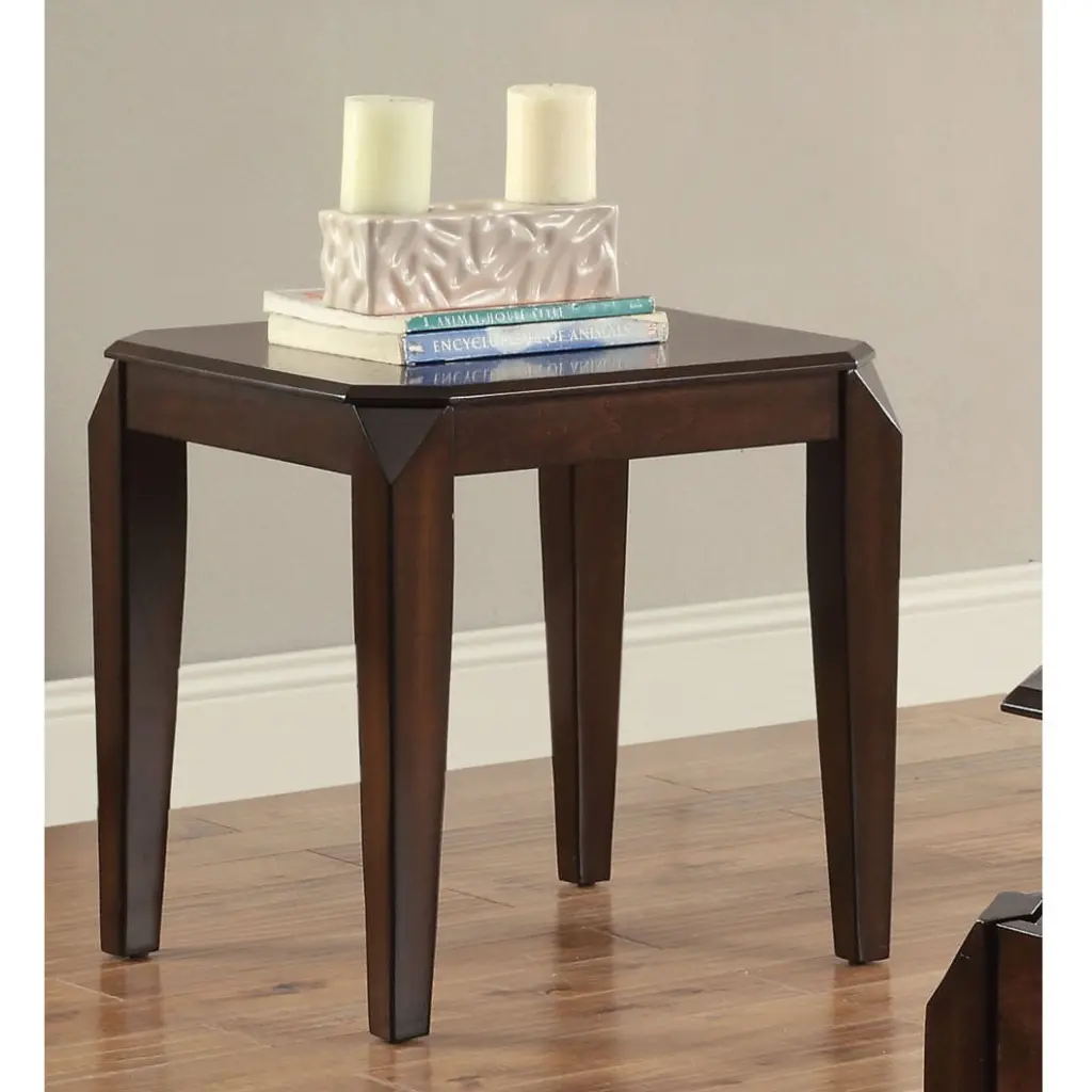 Walnut End Table Tapered Legs Primary Living Space furniture max