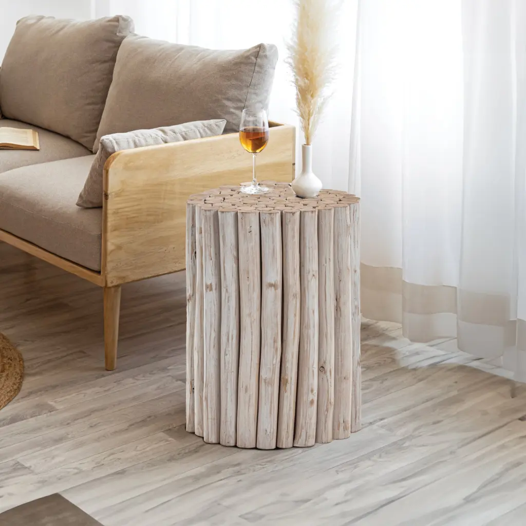 ET1009 16 Inch White End Table Modern Round Open Design Bedroom galaxy home furnishings