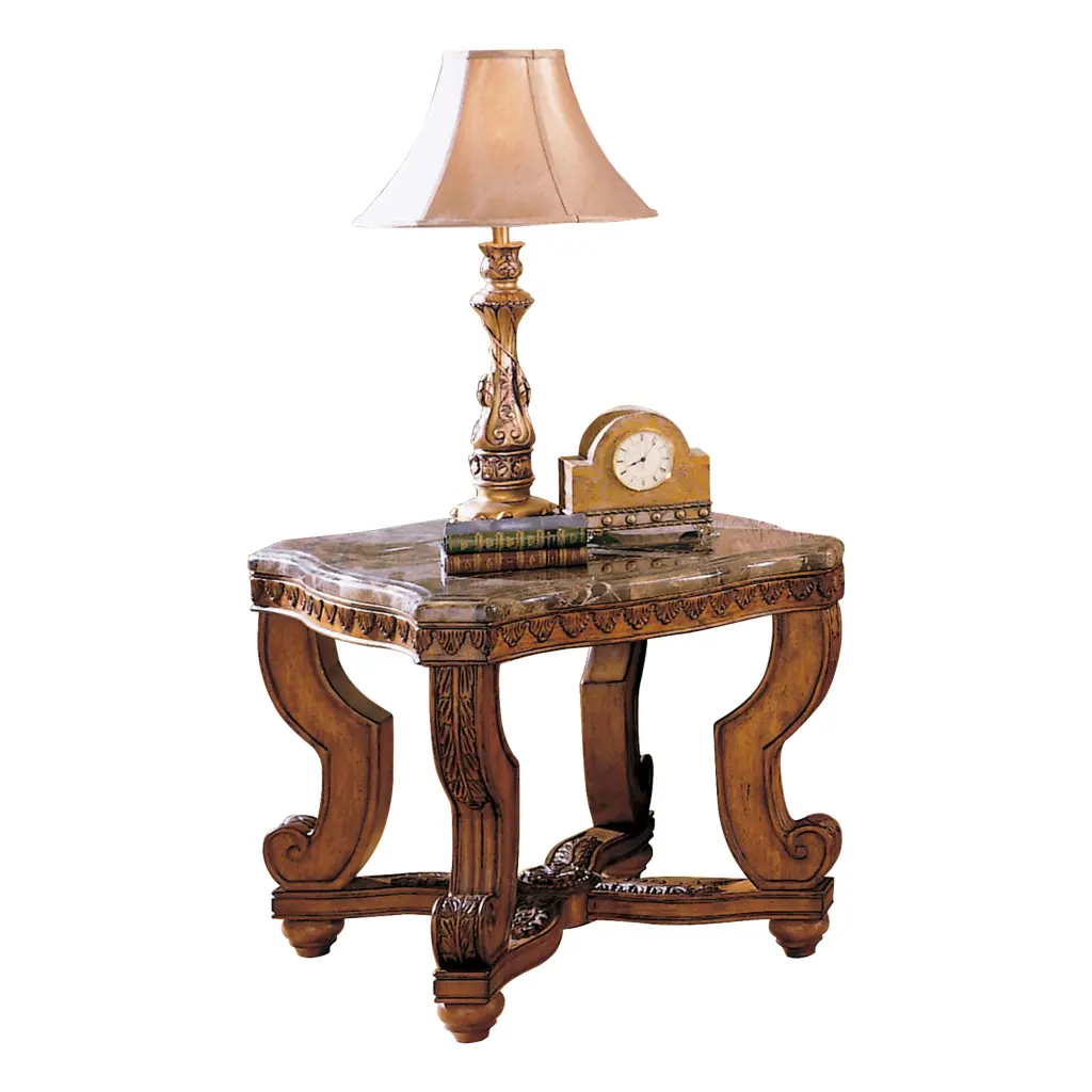 Rich Traditional Style Burnished Brown Cherry Finish 1Pc End Table Beveled Edge kanepe