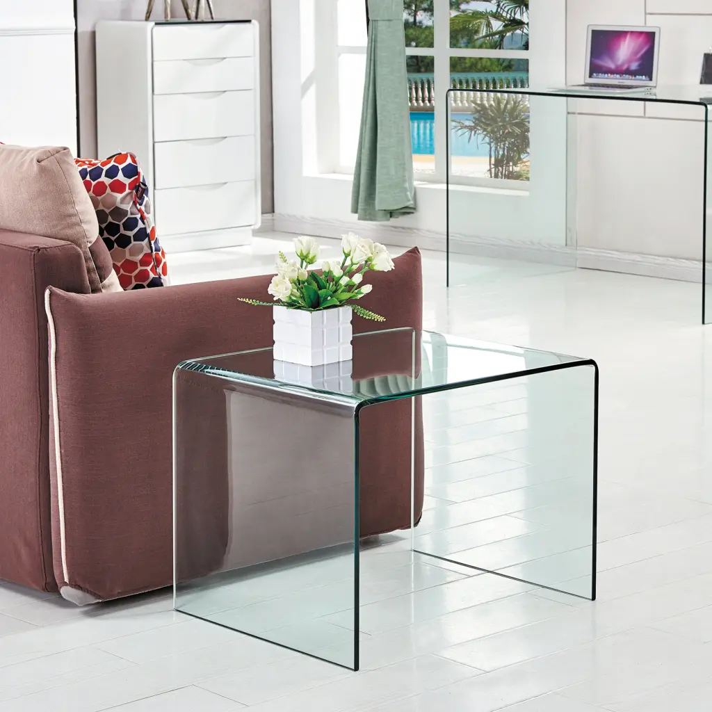 Tempered Transparent Crystal End Table Small Sofa Table kld furniture