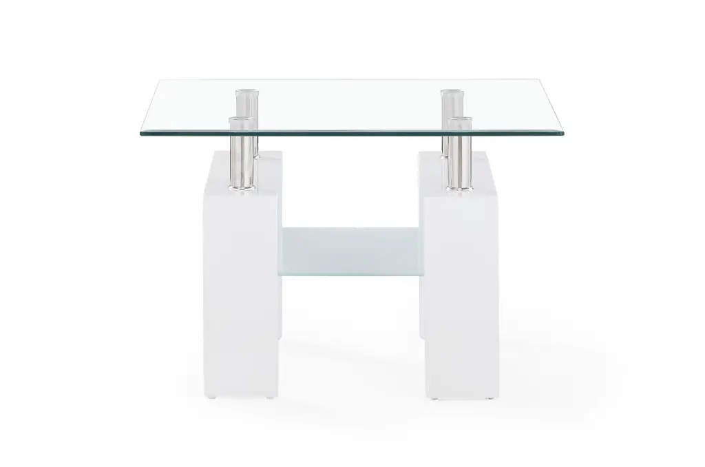 Marshall End Table White Solid Timber MDF luxe modern furniture