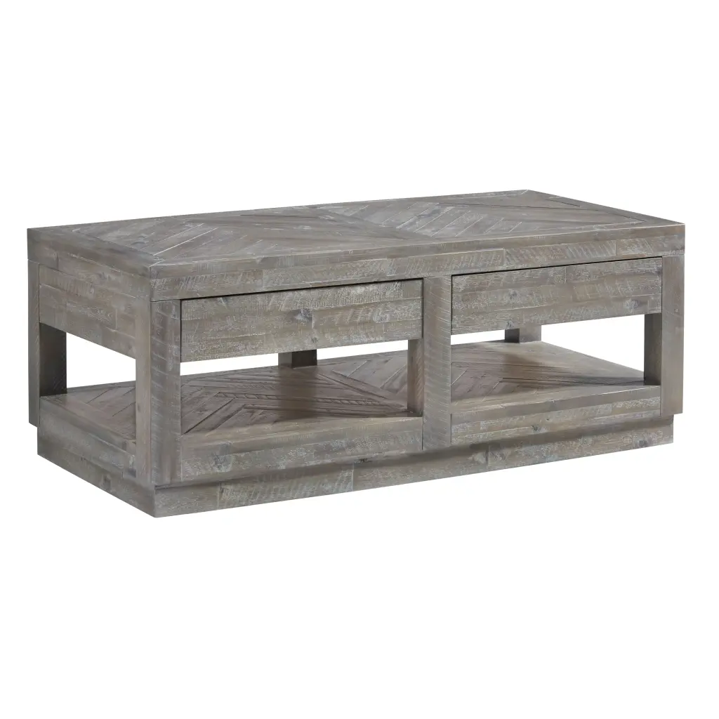 Modus Herringbone 2PC Coffee End Table Rustic Latte Modus Furniture