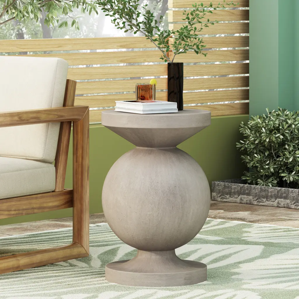 End Table Natural Magnesium Oxide Side Table Living Room nh-gardenpara