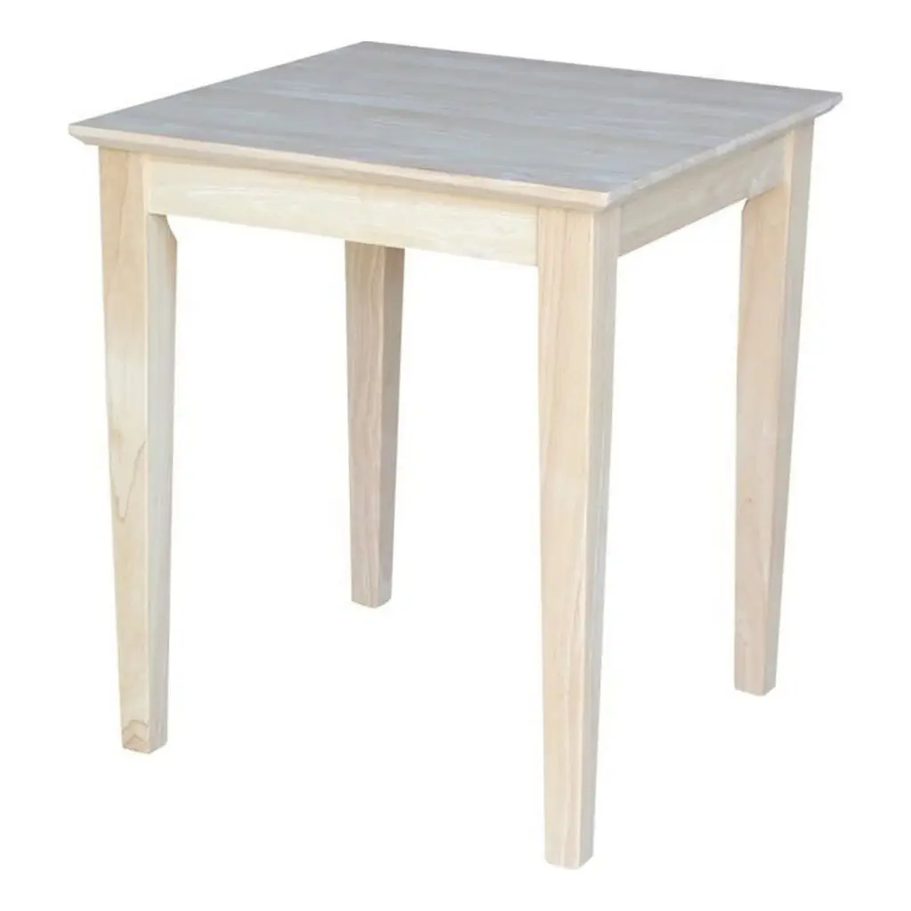 Pemberly Row Traditional Natural Wood Tall Shaker End Table